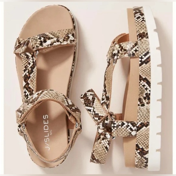 JSlides Blakley Platform Sandel Nude Snake